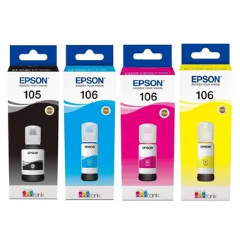 Набір оригінальних чорнил Epson для L7160/7180 №105/106 140мл/3x70мл B/C/M/Y (SET105B/C/M/Y)