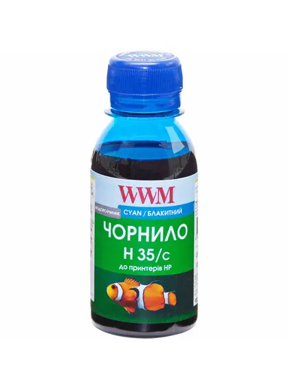 Чорнило WWM для HP №22/134/121 100г Cyan водорозчинне (H35/C-2) для СНПЧ Чорнило WWM для HP №22/134/121 100г Cyan водорозчинне (H35/C-2) для СНПЧ