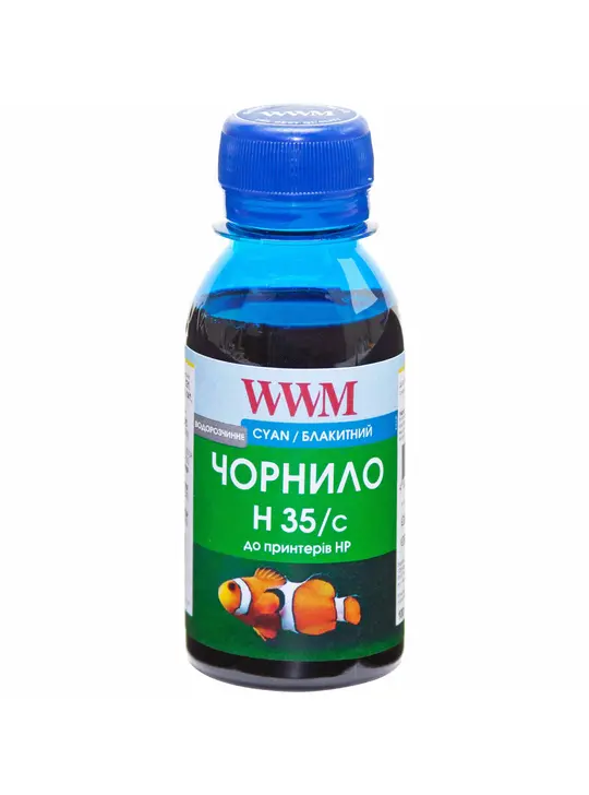 Чорнило WWM для HP №22/134/121 100г Cyan водорозчинне (H35/C-2) для СНПЧ