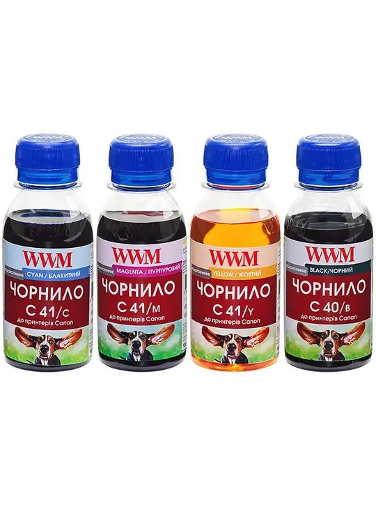 Комплект чорнил WWM для Canon PG-40/CL-41 4х100г B/C/M/Y водорозчинне (C40/41SET-2)