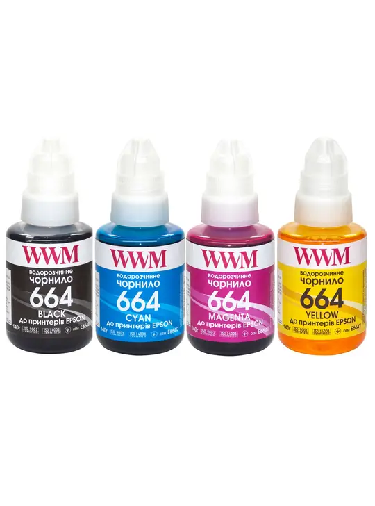 Комплект чорнил WWM 664 для Epson L110/L210/L300 4х140г B/C/M/Y (E664SET4)