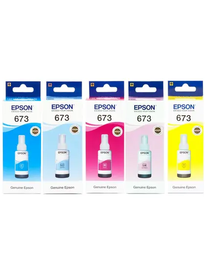 Набір оригінальних чорнил Epson для L800 №673 5шт x 70мл C/M/Y/LC/LM (SET673C/M/Y/LC/LM)