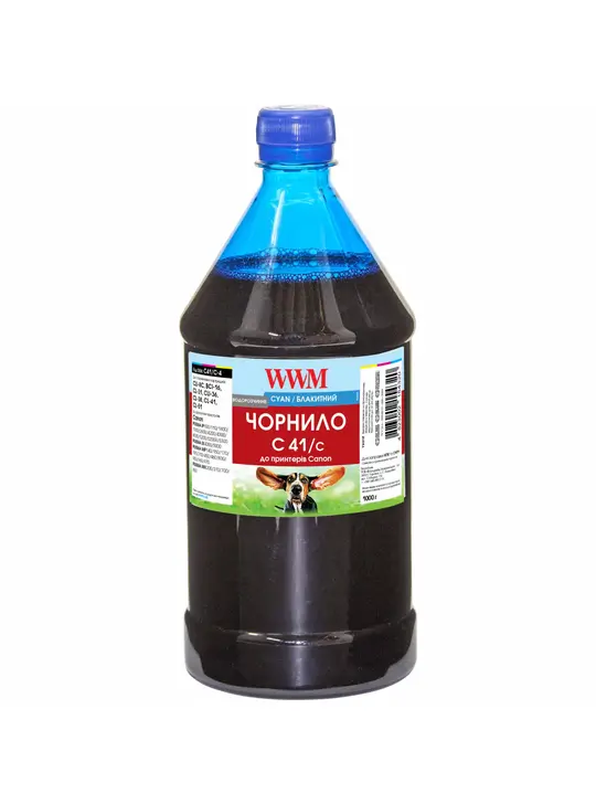 Чорнило WWM для Canon CL-41C/CL-51C/CLI-8C 1000г Cyan водорозчинне (C41/C-4)