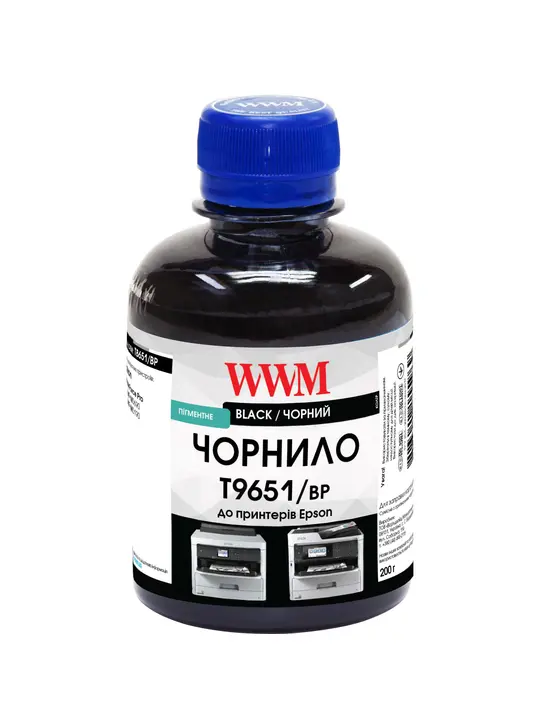 Чорнило WWM для Epson WF-M5799DWF/WF-M5299DW 200г Black пігментне (T9651/BP)