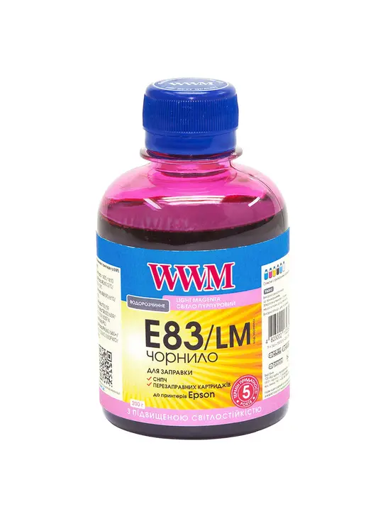Чорнило WWM для Epson Stylus Photo T50/P50/PX660 200г Light Magenta водорозчинне (E83/LM) світлостійке