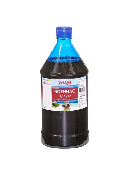 Чорнило WWM GI-490C для Canon Pixma G1400/2400/3400 1000г Cyan водорозчинне (C49/C-4)