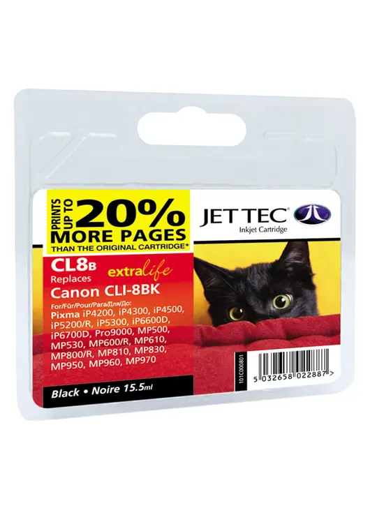 Картридж JetTec для Canon Pixma iP4200/iP4500/iP6600 аналог CLI-8B Black (1338BJT)