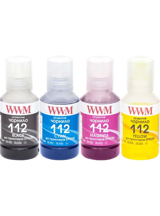 Комплект чорнил WWM 112 для Epson L11160/6490 4х140г B/C/M/Y пігментне (E112SET4P)