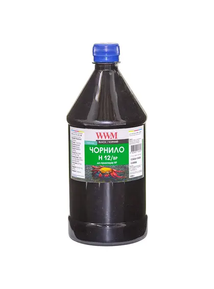 Чорнило WWM для HP №10/11/12 1000г Black пігментне (H12/BP-4)