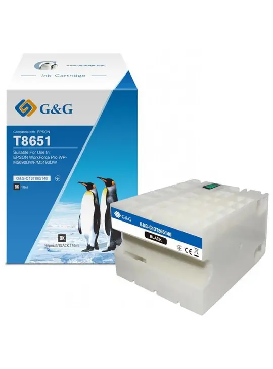 Картридж G&G для Epson WorkForce Pro WF-M5690/WF-M5190 аналог C13T865140 Black (G&G-C13T865140)