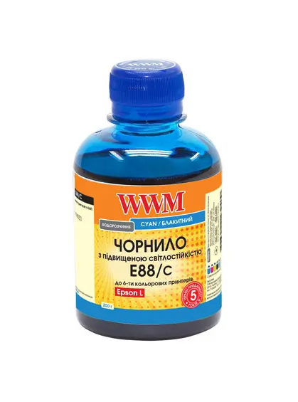 Чорнило WWM для Epson L8050/L18050 200г Cyan водорозчинне (E88/C)