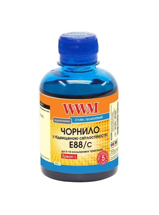 Чорнило WWM для Epson L8050/L18050 200г Cyan водорозчинне (E88/C)