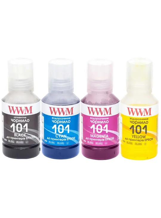 Комплект чорнил WWM 101 для Epson L4150/4160 4х140г BP/C/M/Y Пігментне/Водорозчинне (E101SET4)
