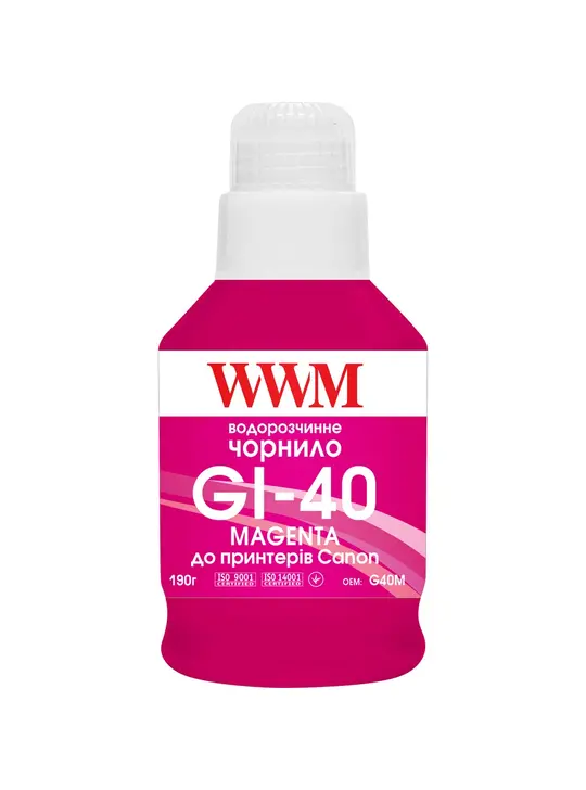 Чорнило WWM GI-40 для Canon G5040/G6040 190г Magenta (G40M)