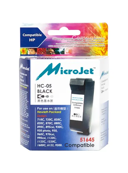 Картридж MicroJet для HP DJ 850C/1100C/1600C аналог HP №45 Black (HC-05)