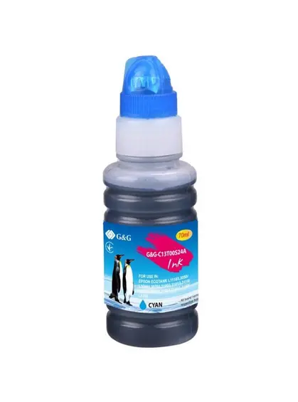 Контейнер з чорнилами G&G для Epson L3100/3110/3150 65мл Cyan (G&G-C13T00S24A)