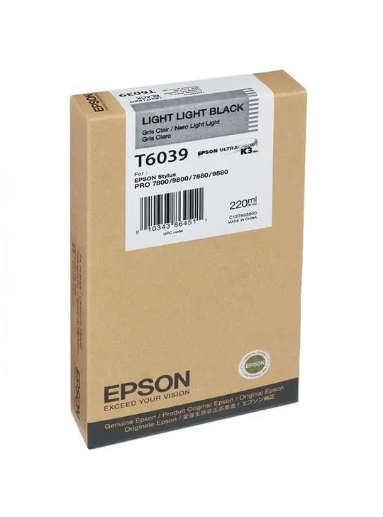 Картридж Epson Картридж Epson StPro 7800/7880/9800/9880 light light black, 220мл. Light Light Black (C13T603900) підвищеної ємності