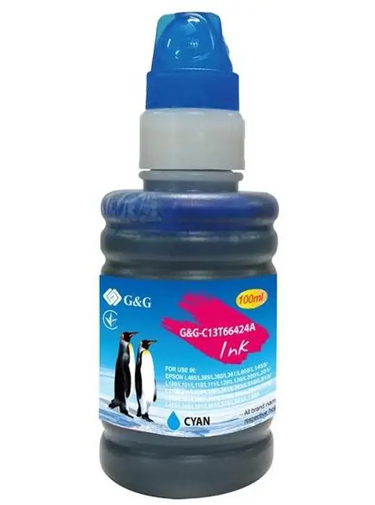 Контейнер з чорнилами G&G для Epson L110/L210/L300 70мл Cyan (G&G-C13T66424A)