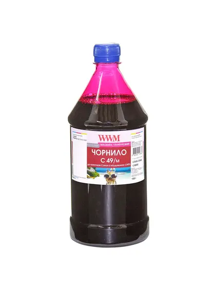 Чорнило WWM GI-490M для Canon Pixma G1400/2400/3400 1000г Magenta водорозчинне (C49/M-4)
