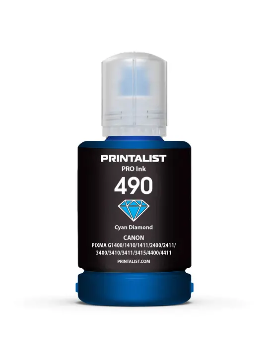 Чорнило PRINTALIST GI-490 для Canon G1400/G2400/G3400 140г Cyan водорозчинне (PL490C)