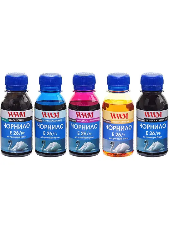 Комплект чорнил WWM для Epson XP-600/XP-605/XP-700 5х100г BP/PB/C/M/Y Пігментне/Водорозчинне (E26SET5-2)