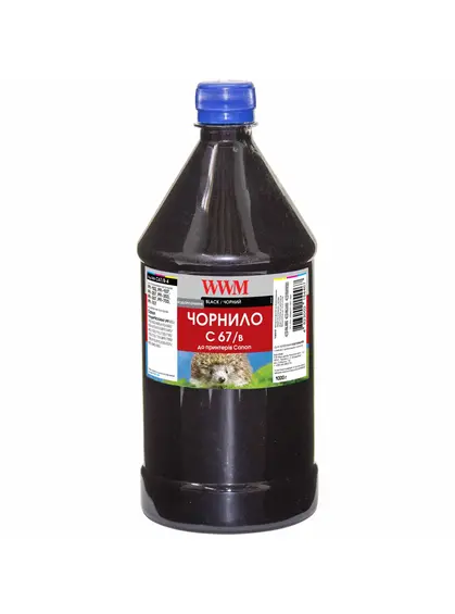 Чорнило WWM для Canon PFI-107Bk 1000г Black водорозчинне (C67/B-4) Чорнило WWM для Canon PFI-107Bk 1000г Black водорозчинне (C67/B-4)