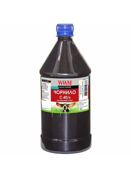 Чорнило WWM для Canon PG-40Bk/PG-50Bk/PGI-5Bk 1000г Black водорозчинне (C40/B-4) Чорнило WWM для Canon PG-40Bk/PG-50Bk/PGI-5Bk 1000г Black водорозчинне (C40/B-4)