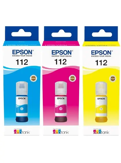 Набір оригінальних чорнил Epson для L15150/15160 №112 3шт x 70мл C/M/Y (SET112C/M/Y)