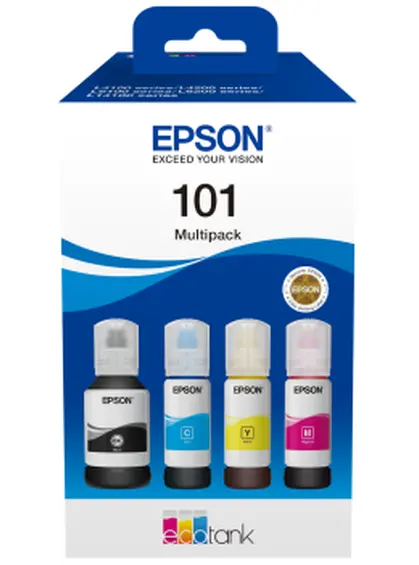 Набір оригінальних чорнил Epson для L4150/L4160, 101 127мл/3x70мл B/C/M/Y (C13T03V64A)