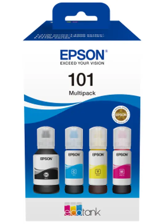 Набір оригінальних чорнил Epson для L4150/L4160, 101 127мл/3x70мл B/C/M/Y (C13T03V64A)