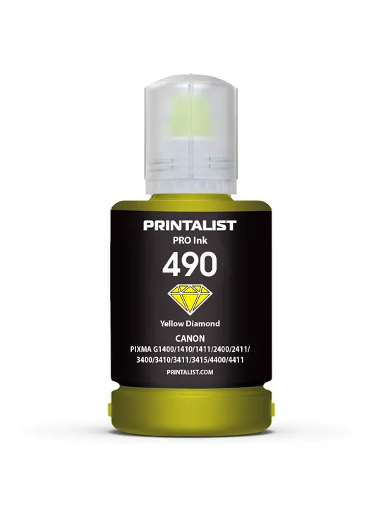 Чорнило PRINTALIST GI-490 для Canon G1400/G2400/G3400 140г Yellow водорозчинне (PL490Y)