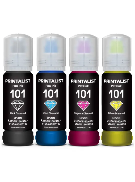 Комплект чорнил PRINTALIST 101 для Epson L4150 4х70г BP/C/M/Y Пігментне/Водорозчинне (PL101SET)