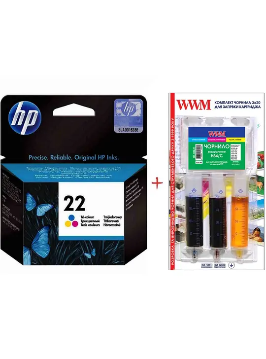 Картридж HP 22 + Заправочный набор Color (Set22-inkC)