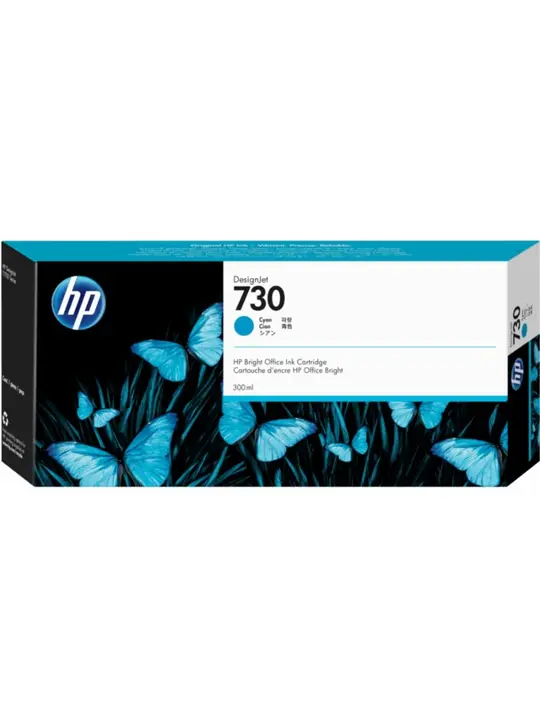 HP Картридж HP 730 300-ml Cyan Ink Cartridge Cyan (P2V68A)
