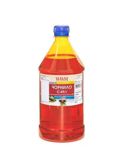 Чорнило WWM GI-490Y для Canon Pixma G1400/2400/3400 1000г Yellow водорозчинне (C49/Y-4)