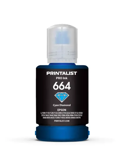 Чорнило PRINTALIST 664 для Epson L110/L210/L300 140г Cyan водорозчинне (PL664C)