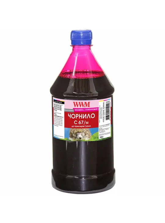 Чорнило WWM для Canon PFI-107M 1000г Magenta водорозчинне (C67/M-4)