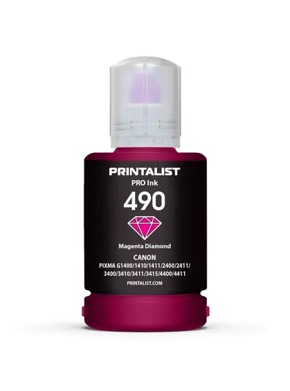 Чорнило PRINTALIST GI-490 для Canon G1400/G2400/G3400 140г Magenta водорозчинне (PL490M)