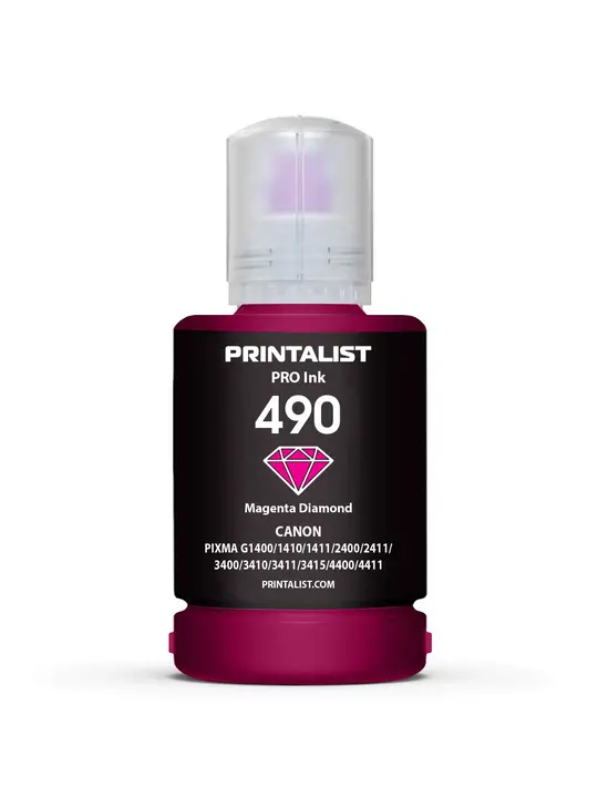 Чорнило PRINTALIST GI-490 для Canon G1400/G2400/G3400 140г Magenta водорозчинне (PL490M)
