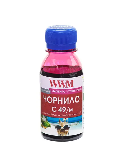 Чорнило WWM GI-490M для Canon Pixma G1400/2400/3400 100г Magenta водорозчинне (C49/M-2)