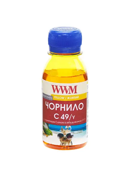 Чорнило WWM GI-490Y для Canon Pixma G1400/2400/3400 100г Yellow водорозчинне (C49/Y-2)
