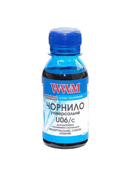 Чорнило WWM для Canon/HP/Lexmark 100г Cyan водорозчинне (U06/C-2) Чорнило WWM для Canon/HP/Lexmark 100г Cyan водорозчинне (U06/C-2)