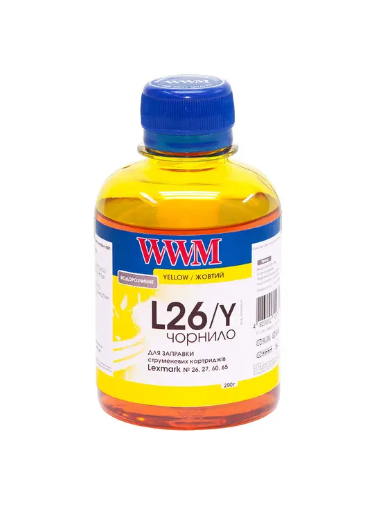 Чорнило WWM для Lexmark №26/27 200г Yellow водорозчинне (L26/Y)