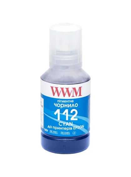 Чорнило WWM 112 для Epson L11160/6490 140г Cyan пігментне (E112CP)