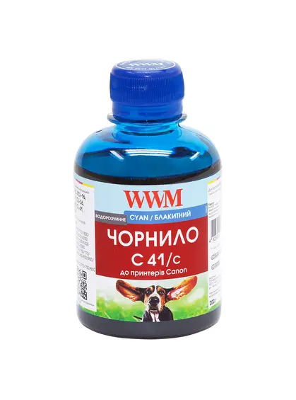 Чорнило WWM для Canon CL-41C/CL-51C/CLI-8C 200г Cyan водорозчинне (C41/C)