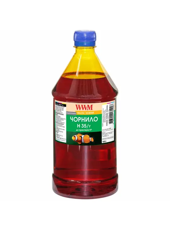Чорнило WWM для HP №22/134/121 1000г Yellow водорозчинне (H35/Y-4) для СНПЧ