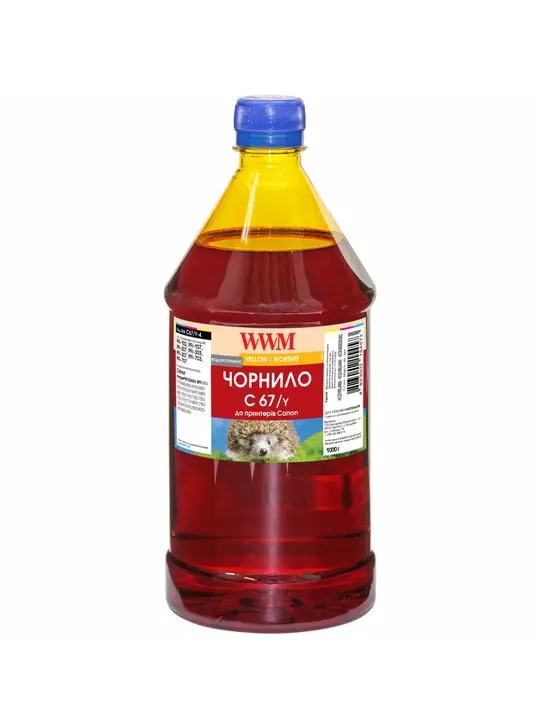 Чорнило WWM для Canon PFI-107Y 1000г Yellow водорозчинне (C67/Y-4)