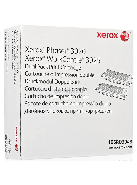 Картридж тон. Xerox для Phaser 3020/WC3025 2x1500 ст. Black (106R03048)