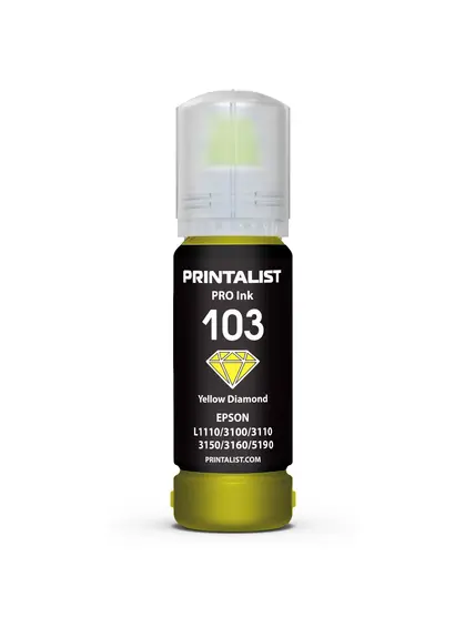 Чорнило PRINTALIST 103 для Epson L3100/3110/3150 70г Yellow водорозчинне (PL103Y) Чорнило PRINTALIST 103 для Epson L3100/3110/3150 70г Yellow водорозчинне (PL103Y)
