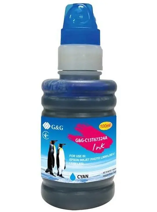 Контейнер з чорнилами G&G для Epson L800 70мл Cyan (G&G-C13T67324A)